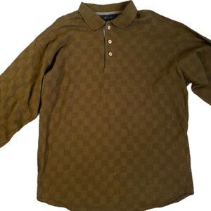 Axis | Mens Gold Tone Long Sleeve Polo Shirt Size XL